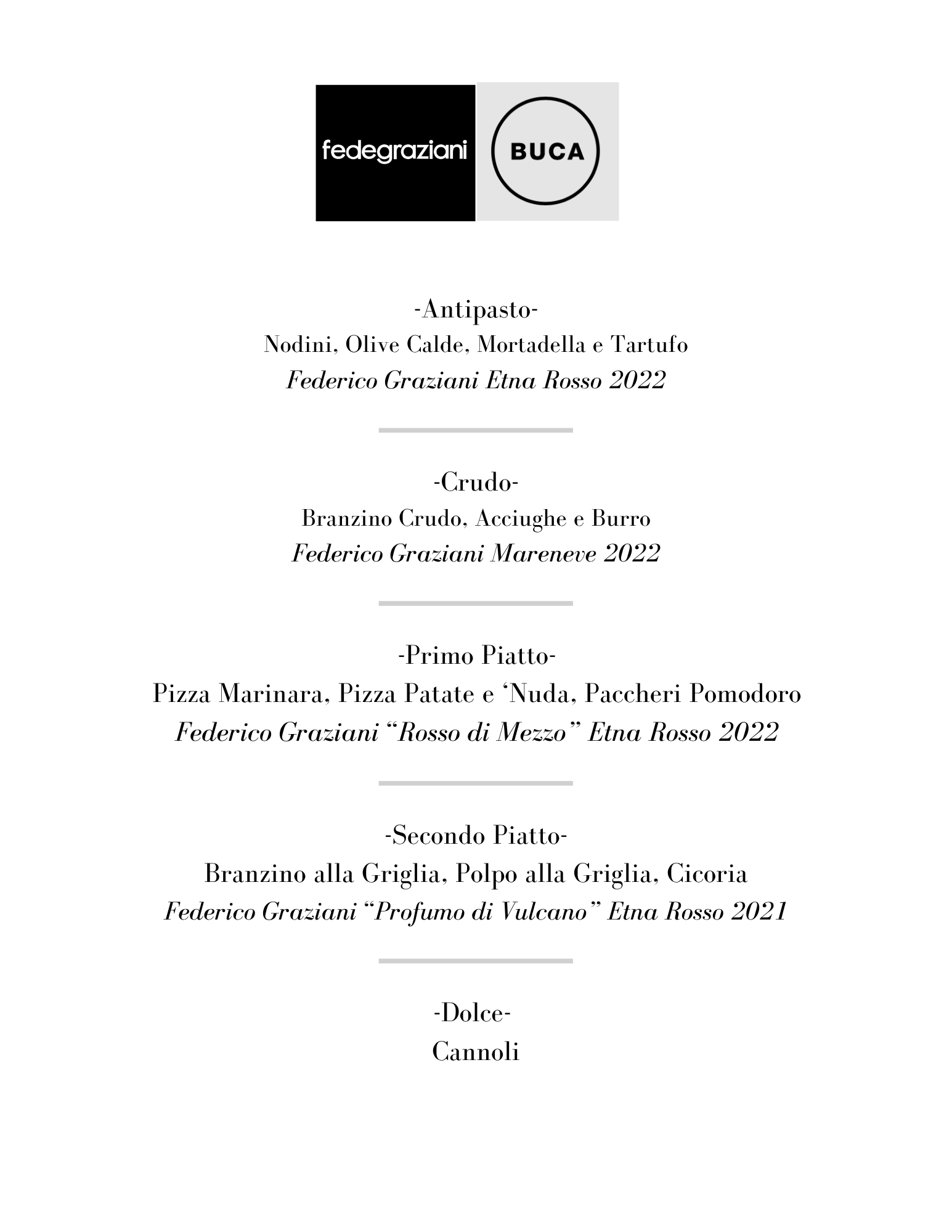 Federico Graziani Dinner at Buca Yorkville - Friday, June 12 @ 6:30 pm